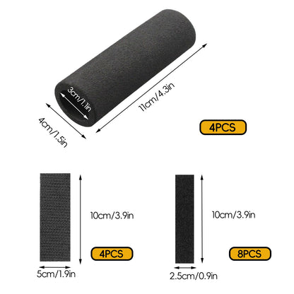 Wzttdm 4Pcs Foam Handle Cover, NBR Rubber Grip, 4.3 Inch Tubing, Comfortable Grips for Fitness, Home, Lawn, Bicycle, Motorbike Handlebar Replacement (Black)