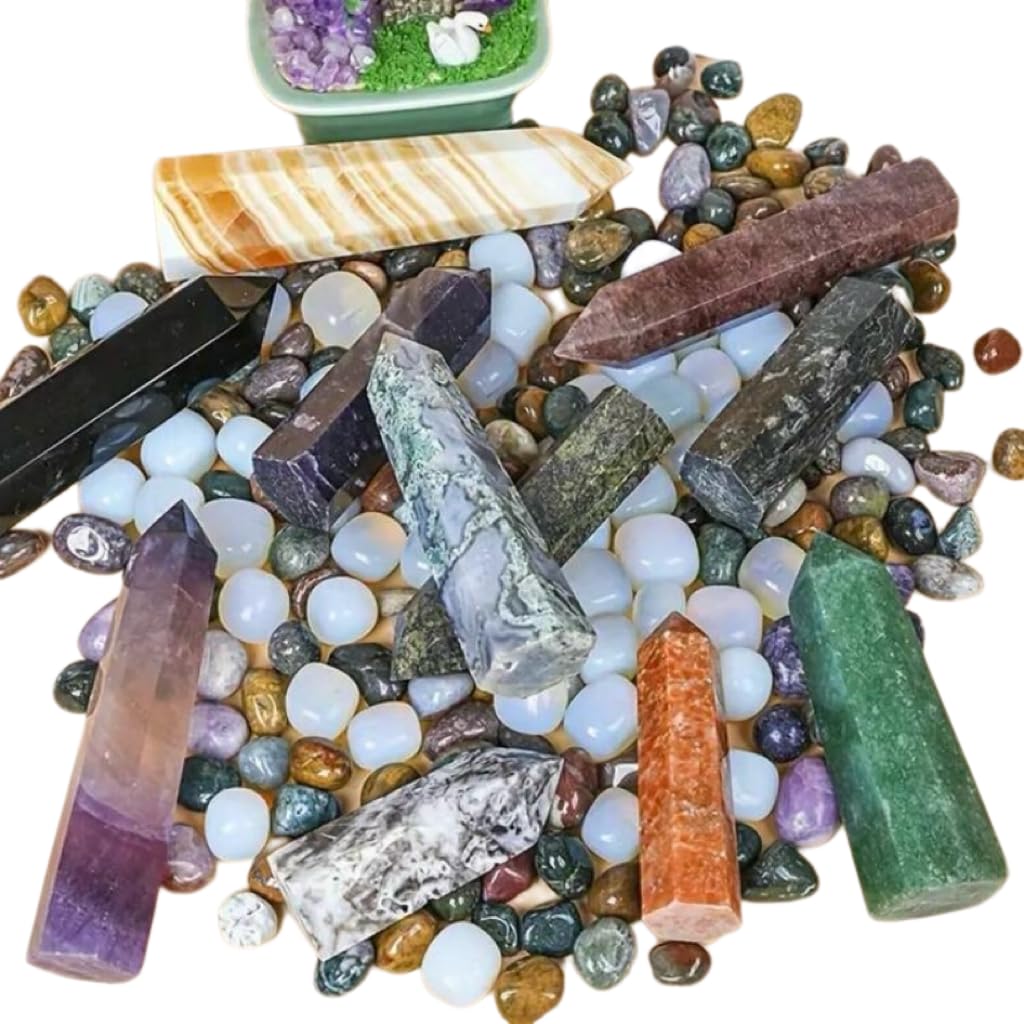 Generic 1LB Crystal Spoon Mystery Crystal Bag Quartz Crystal Raw Stone DIY Crystal Jewelry