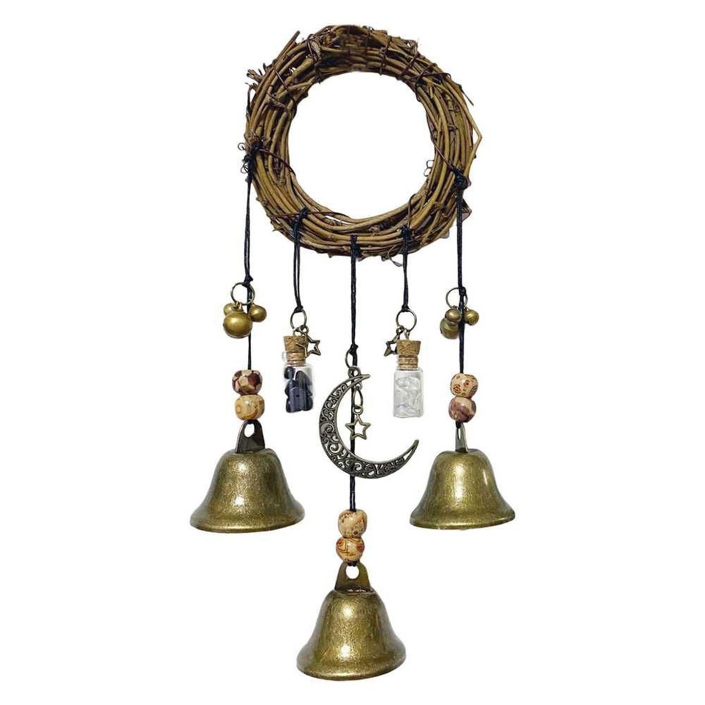 Witch Bells Magical Wind Chimes, Hanger Witchcraft Decor, Crystal Quartz Hanging Pendant Decor
