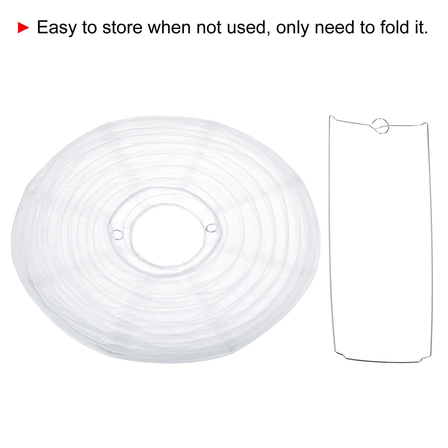 PATIKIL 12" Paper Lanterns, 5 Pcs Round Hanging Chinese/Japanese Lantern Decoration for Home Birthday Party Wedding Christmas Classroom Decor, White