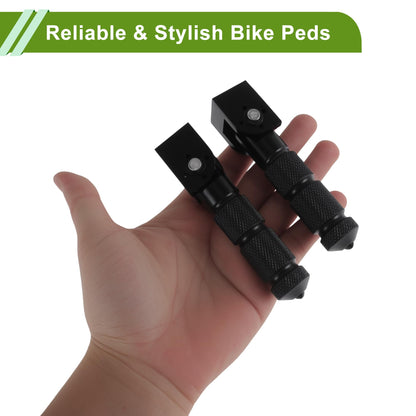 PARSLUCK 1 Pair Aluminum Alloy Anti-Skid Bike Pegs 4.9″ Length Diamond Pattern Bicycle Backseats Stands Cycling Foot Pegs M8 Axles Black