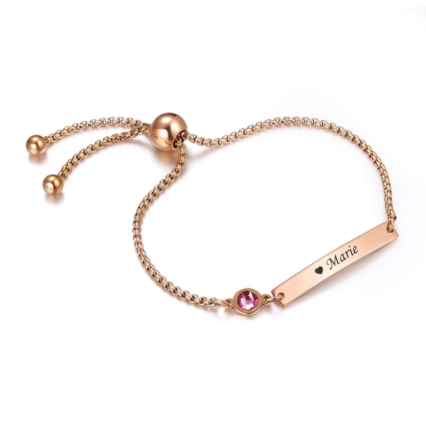TMT Personalised Birthstone Bracelets Gift for Birthday Friendship Mum Auntie Sister 18th 21th 30th 40th 50th 60th 16th 13th Her Women Girl Best Friend