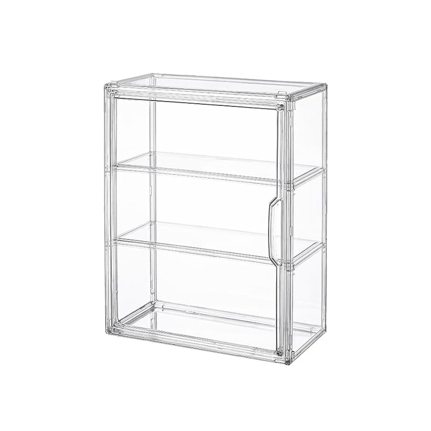BOHOIDEE 3 Tiers Clear Display Case for Figures, Acrylic Storage Organizers Box with Magnetic Door, Wall-Mounted Dustproof Showcase for Collectibles Action Figure(3PACK Wall-Mounted Medium)