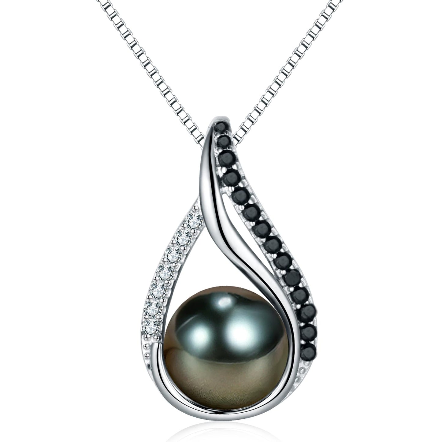 NONNYL Valentines Gifts For Women Her -Wife- Mothers Day Gifts-Real Tahitian-Pearl-Necklace, Anniversary Birthday Gifts for Wife Christmas - Companion Necklace For Women Luxury Fine Jewelry