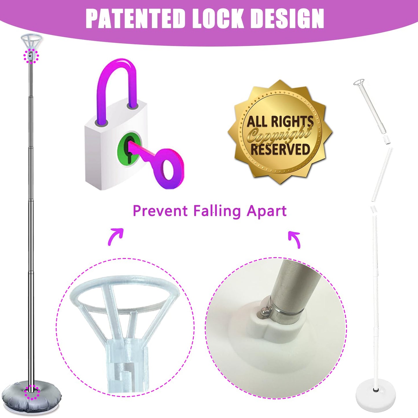 GIMCALO Balloon Column Stand Kit Set of 2, 7ft Height Adjustable Balloon Arch Kit, Metal Telescopic Pillar Balloon Stand, Birthday Party, Graduation, Wedding Christmas Decorations