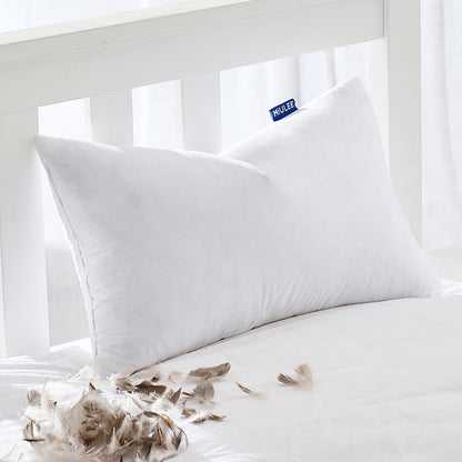 MIULEE 22x22 Pillow Inserts,Set of 2 Down Feather Throw Pillows for Couch Sofa Bed, Decorative Fluffy Throw Pillow Inserts Cotton Fabric,White