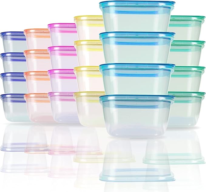 SCANDINOVIA - 25 oz Food Storage Containers - 24 sets - Dry & Hot Plastic Meal