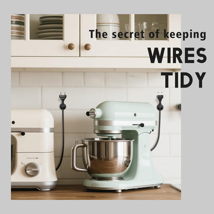 SmiLife Cable Clips Phone Cord Holder, Charger Cord Organizer, Cable Management Clips for Nightstand, Car, Office, Black 9 PCS