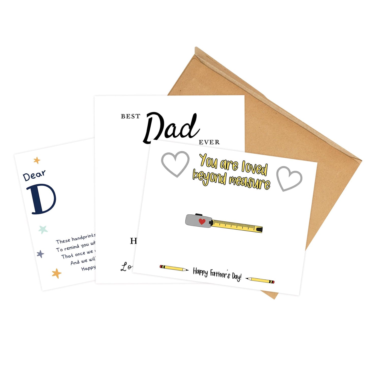 Father’s Day Crafts for Kids – Family Handprint Kit, Best Dad Ever Hands Down Gifts from Kids, Create Keepsake Dad Will Cherish Forever, DIY Art Activity for Toddlers, Set of 3 Personalized Present