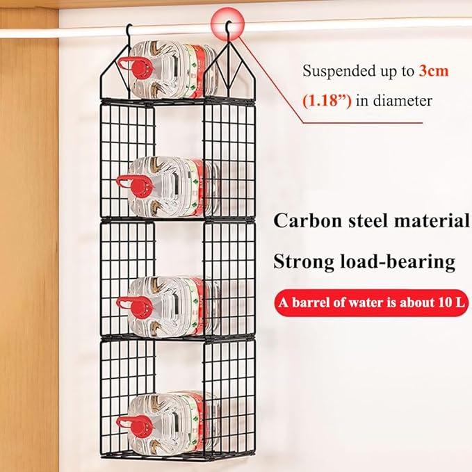 Hanging Closet Organizer, Carbon Steel 6-Shelf Closet Hanging Storage,