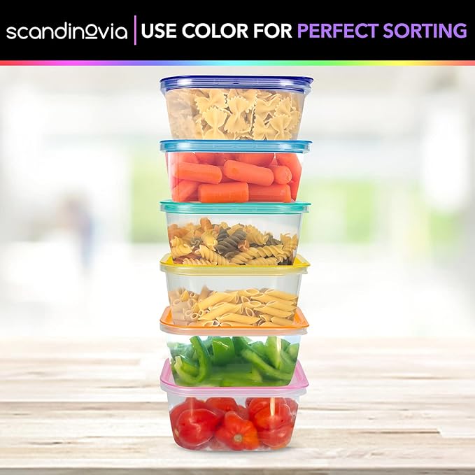 SCANDINOVIA - 25 oz Food Storage Containers - 24 sets - Dry & Hot Plastic Meal