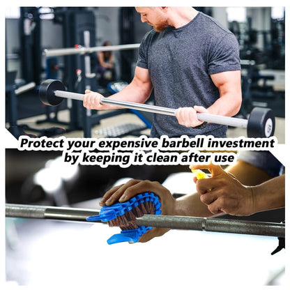 AHANDMAKER 2 Pcs 2 Colors Barbell Brush Barbell Cleaning Kit Nylon Brushes Weightlifting Bar Flexible Cleaner Rust Chalk Remover for Strength Training Bars Dumbbells Weight Trays Exercise Equipment
