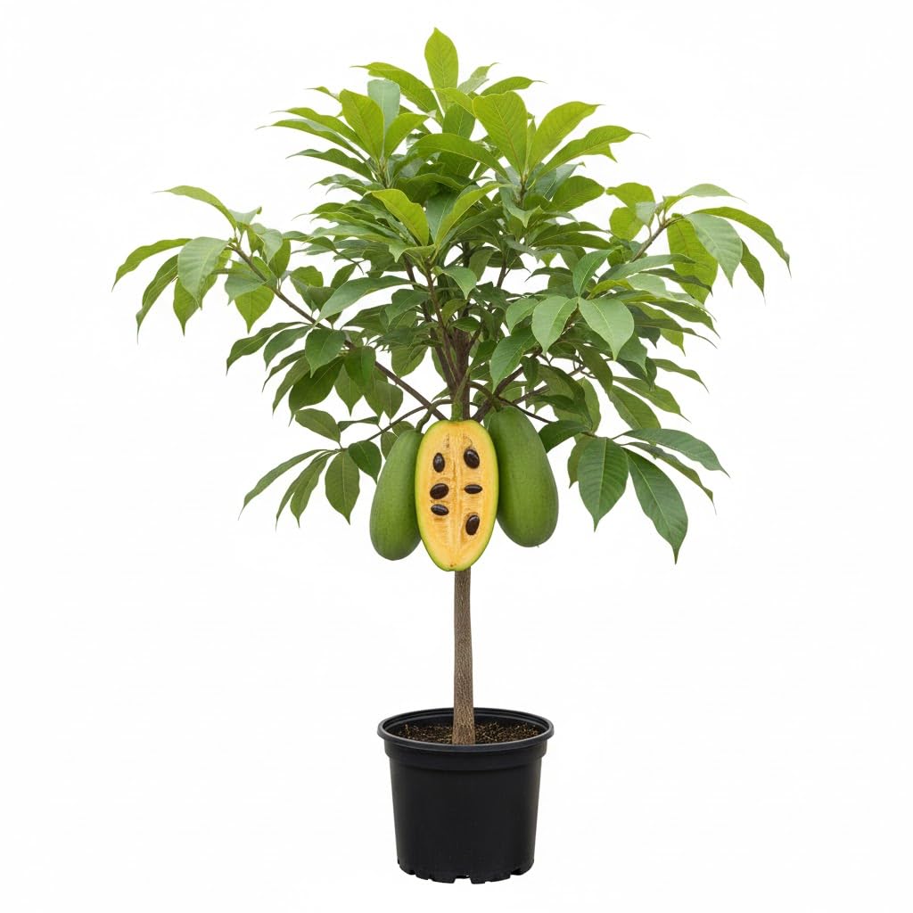 1 Year Old Pawpaw Tree Plant Live, Sweet Custard-Like Paw Paw Plant, 6-12'' Tall, Ready to Grow Outdoor Garden