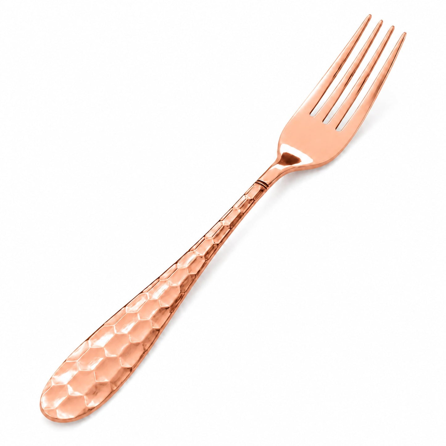 Solid Copper Honeycomb Fork, 7.28 Inch Vintage Dessert Flatware, 1 Piece