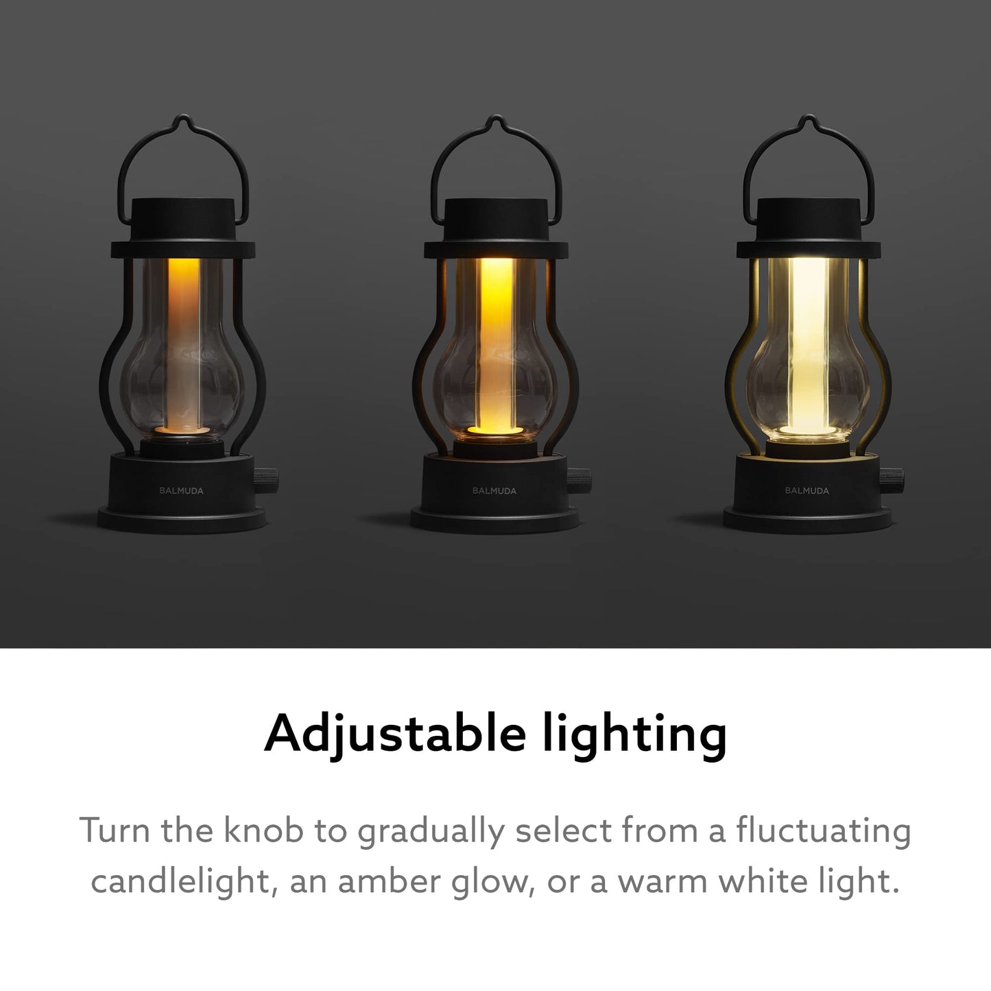 BALMUDA Combo Pack: MoonKettle Black & The Lantern Gray | Electric Kettle with Temp Control & Rechargeable LED Lantern