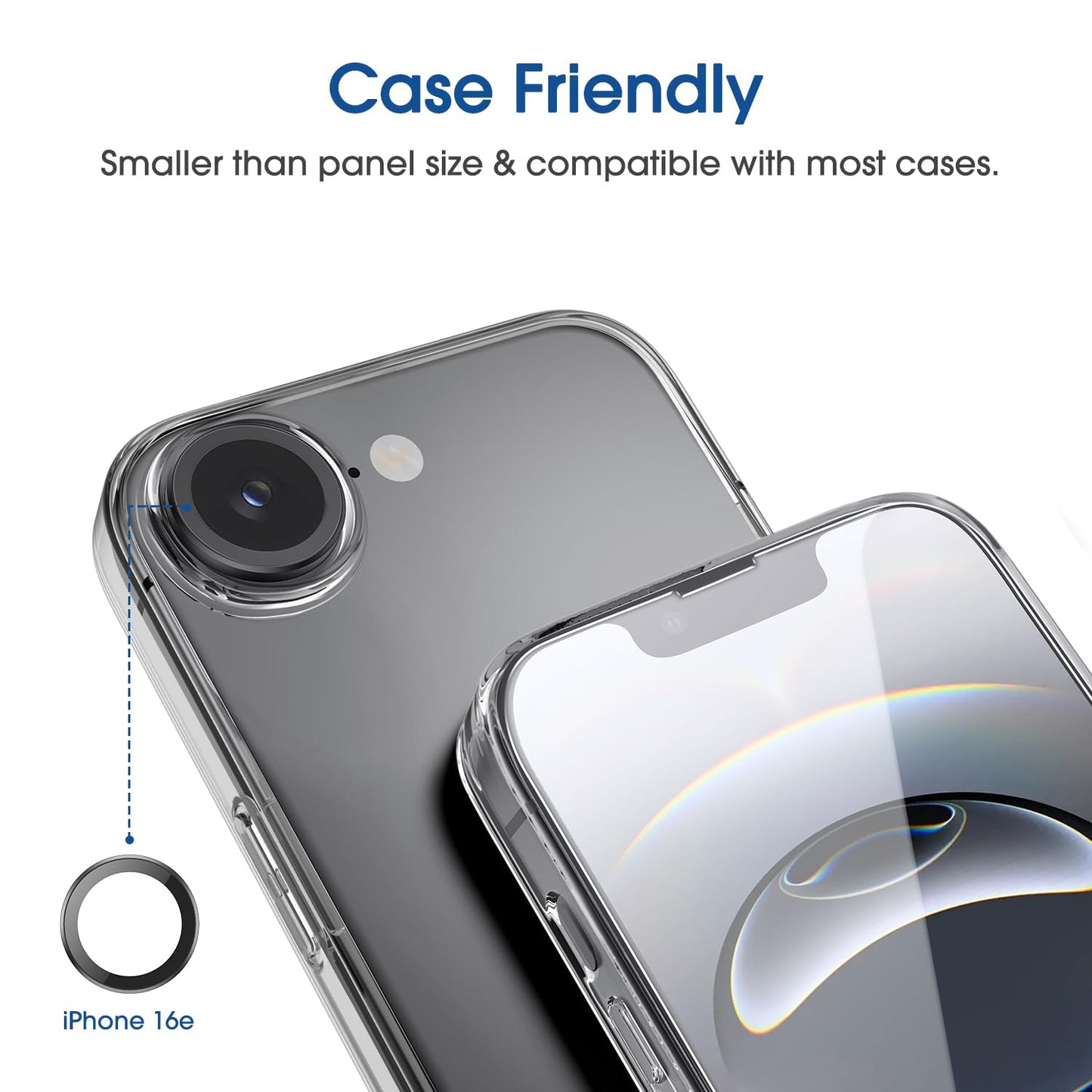 amFilm Auto-Alignment OneTouch for iPhone 16 [6.1''] Screen Protector + Camera Lens Protector, Tempered Glass, 30 seconds Installation, Bubble Free, Case Friendly, Anti-Scratch [2+2 Pack]