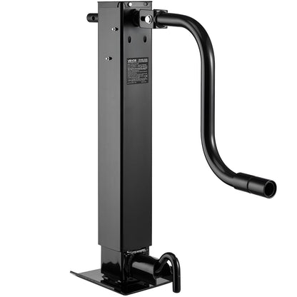 VEVOR Heavy-Duty Trailer Jack, 12,000 lbs Load Capacity, Sidewind Square Direct Weld-on Trailer Jack with Handle Crank, Adjustable Drop Leg, 26-Inch Travel for Lifting RV, Utility, Yacht Trailers