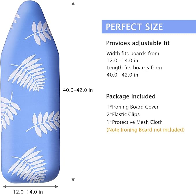 SheeChung 14x42 Inch Over-The-Door Ironing Board Replacement Pad/Cover