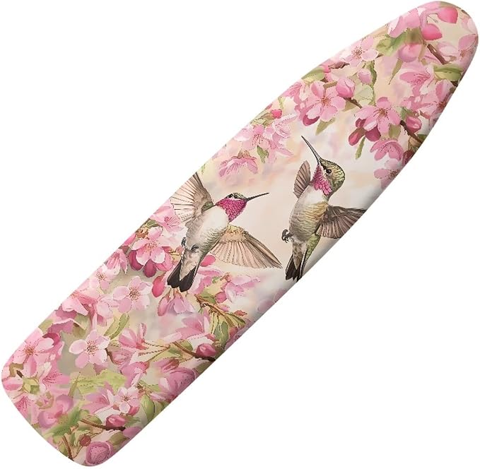 Plum Blossom Ironing Board Cover 15x54 Inch, Hummingbird Iron Board Cover