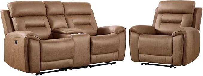 ANJ 2-Piece PU Leather Recliner Sofa Set