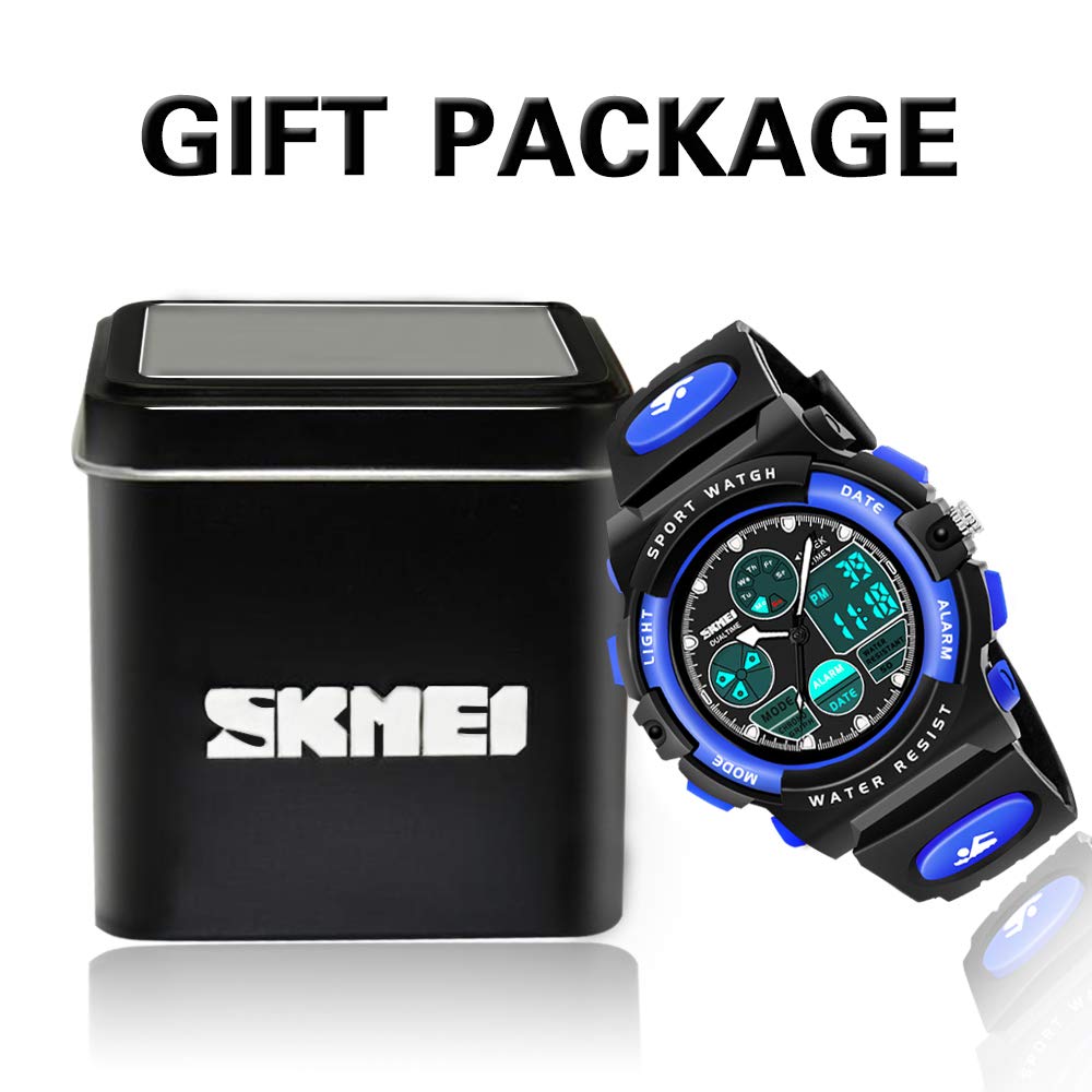 Sport Watch Toys for 3-12 Year Boys, Waterproof LED Wrist Watches With Alarm for Kids Easter Birthday Presents, Stocking Fillers Gifts for 6-15 Year Boys