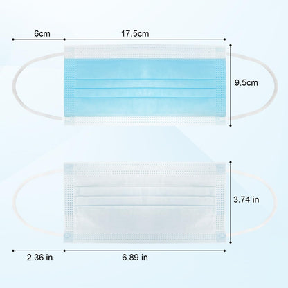 100 Pack Disposable Face Masks, Medical Grade 3 Ply Protection Face Mask for Adults - Comfortable,Soft, Breathable