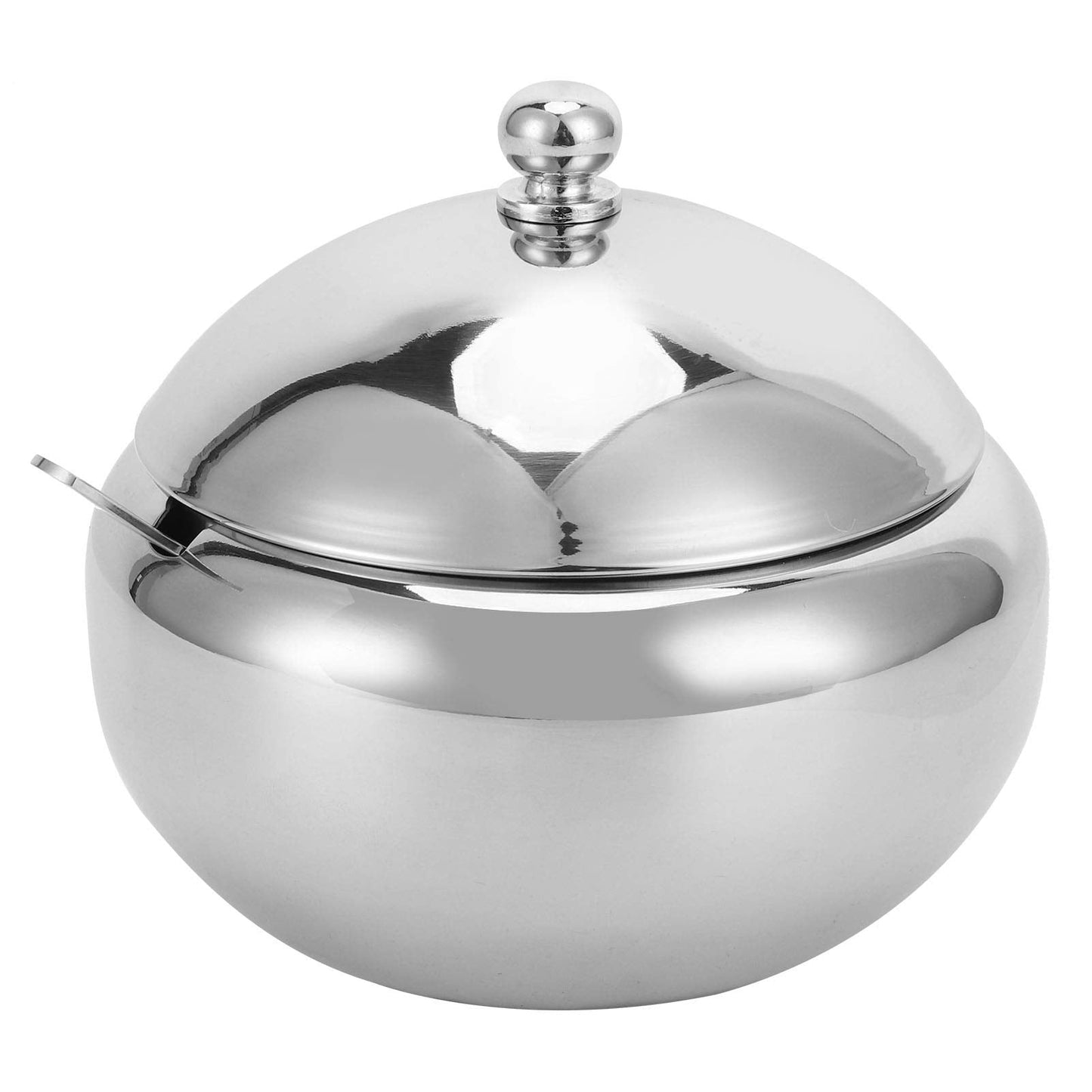 Seasoning Bowl,Stainless Steel Sugar Bowl With Lid and Spoon, Kitchen Storage Bottle Condiment Pots Ideal for Store Sugar, Salt, ,Spices(740ml,25.02OZ)