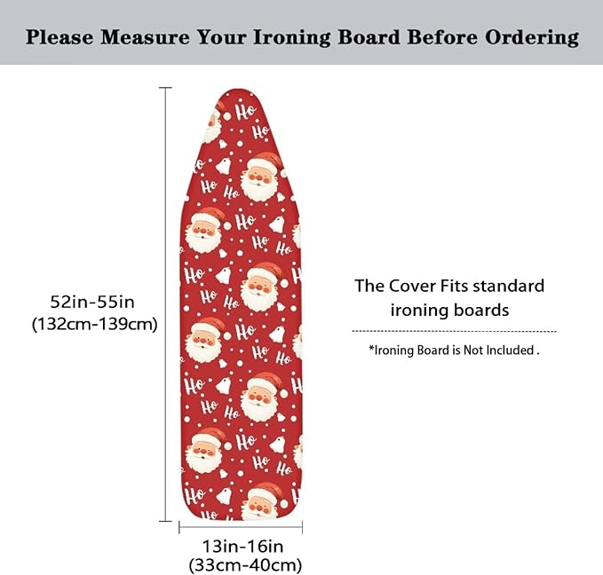 Cute Santa Claus Xmas Ironing Board Cover Cover Standard Size Soft Fabric
