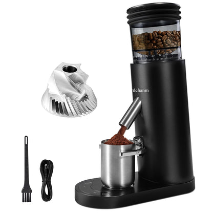 Coffee Grinder, Rechargeable Cordless Stainless Steel Conical Burr Coffee Bean Grinder with Air Blower, 60 Grind Settings, Anti-Static, Compact & Quiet for Home,Office, Camping Use, Black