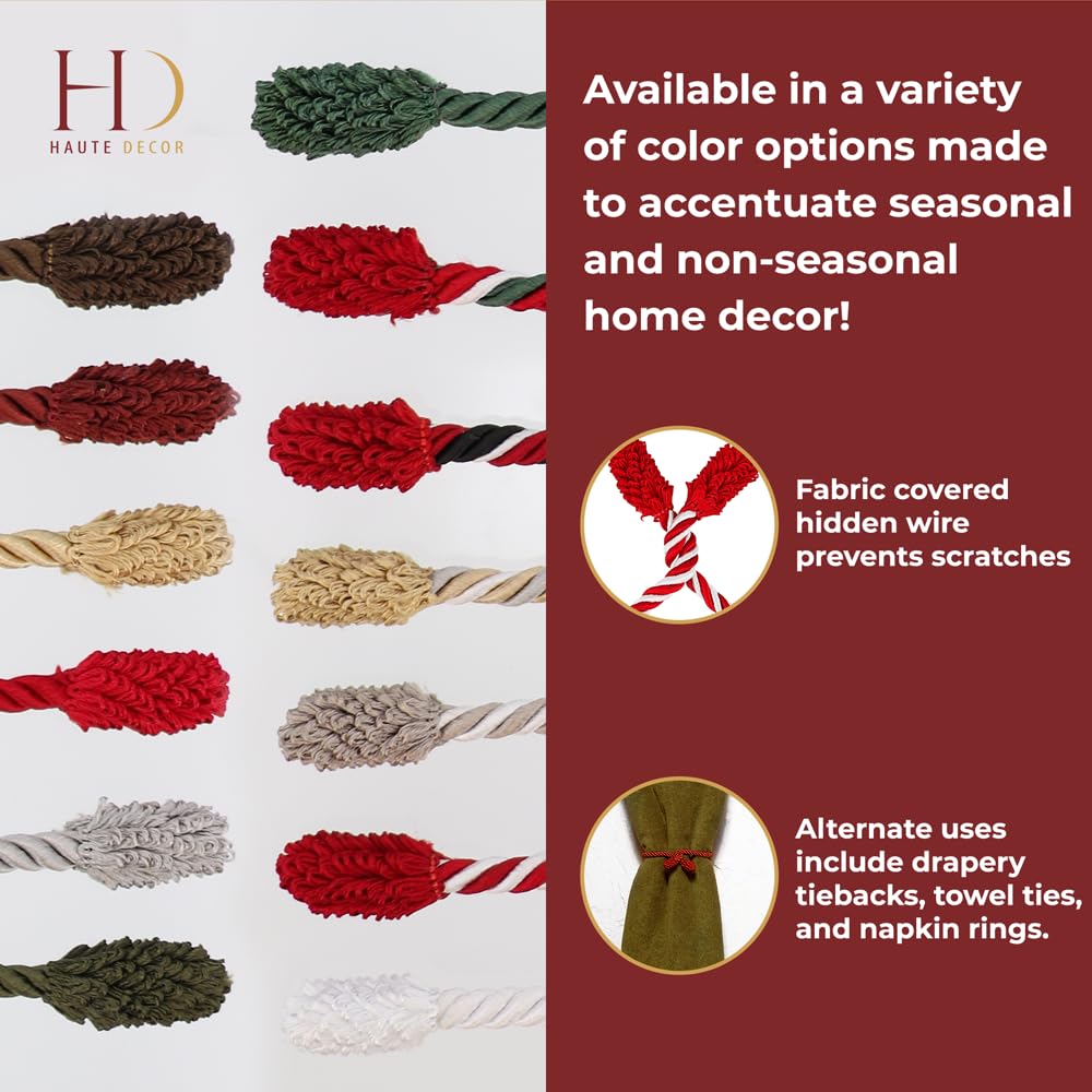 Haute Decor Decorative Twist Ties, 6 Pack, 16 inches (Brown) - Hang Garland, Lights and More