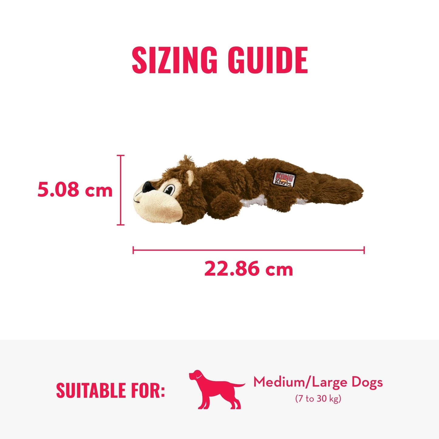 KONG - Scrunch Knots Raccoon - Internal Knotted Ropes and Minimal Stuffing for Less Mess - For Small/Medium Dogs