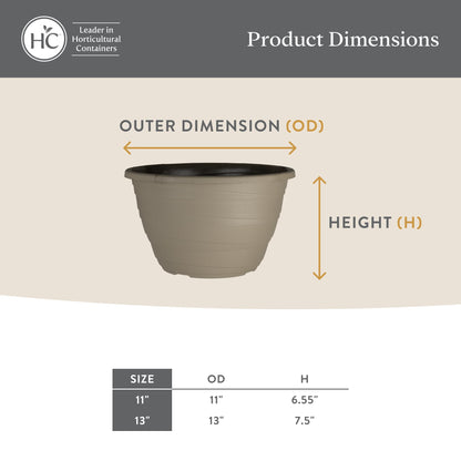 The HC Companies Wrapt Hanging Planters - Lightweight Plant Pot Hanger for Hanging Plants, Vegetables & Herbs - Outdoor & Indoor Hanging Basket for Plants (13" Pepperstone, Pack of 1)