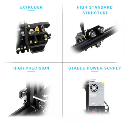 Official Creality 3D Printer Ender-3 FDM DIY Printers High-Precision Printing Stable Power Supply Rapid Heating Up Quality Extruder Resume Printing High-standard V-profile Printing Size: 220x220x250mm