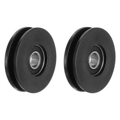 YELARXI 50mm / 1.97" Nylon Bearing Gym Pulley Wheel, Gym Cable Pulley Wheel Fitness Equipment Accessories Steel Shaft & Black-Fitting for (Cable Machine/Garage Door/Home Exercise)