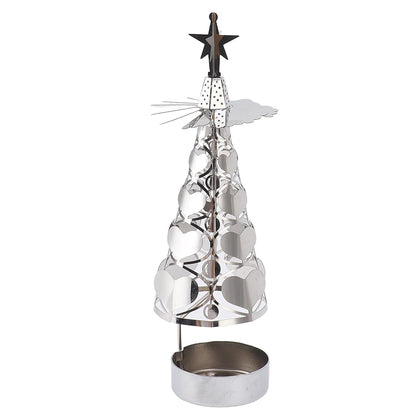 aqxreight Spinning Candle Holder Rotating Candlestick Set for Romantic Wedding Christmas Party Gold Snowflake (Heart Shaped)