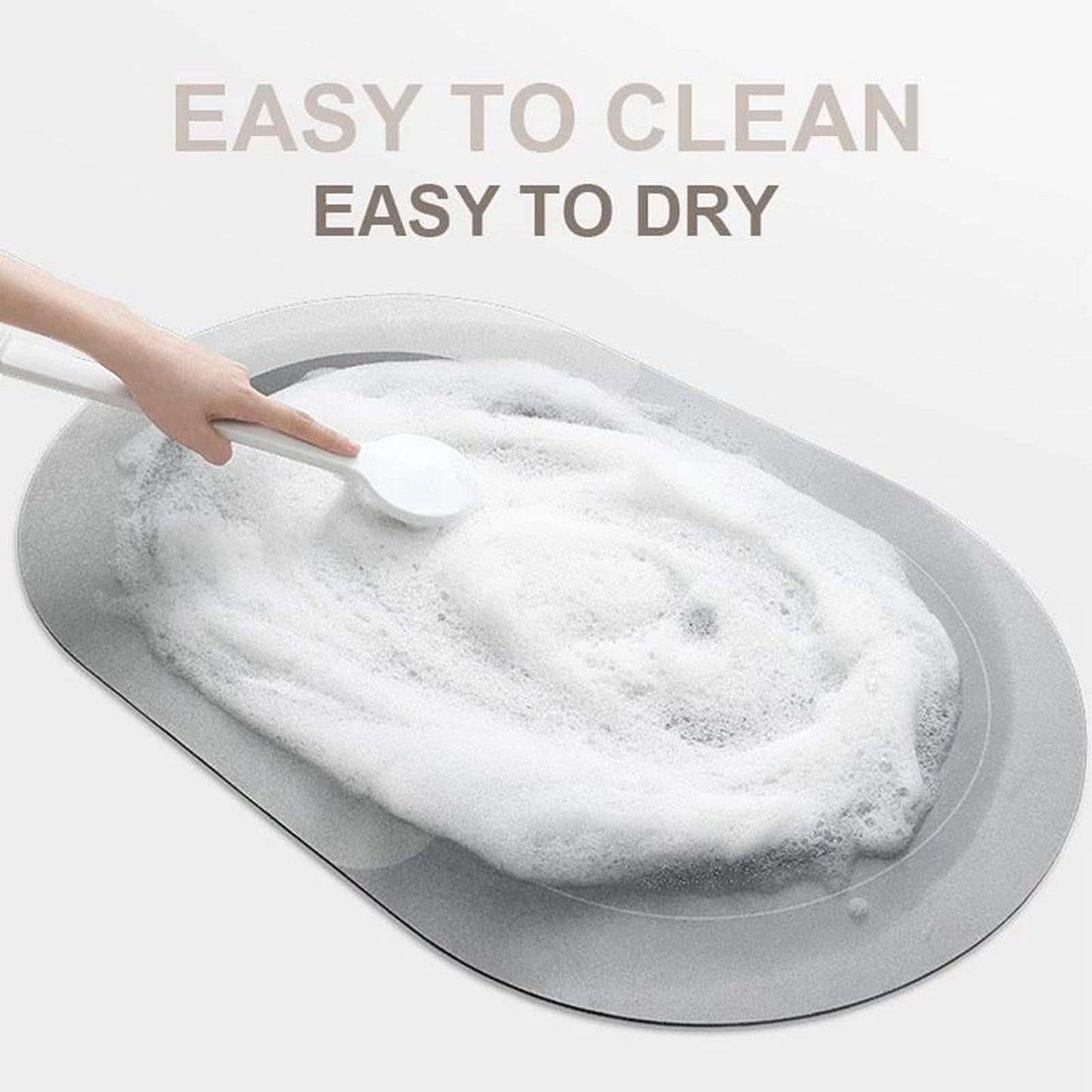 Super Absorbent Bath Mat Non Slip Anti Mould Quick-Drying Bathroom Mat Simple Kitchen Door Mat Machine Washable Large Living Room Carpet (40 x 60 cm, Rectangular Dark Gray)