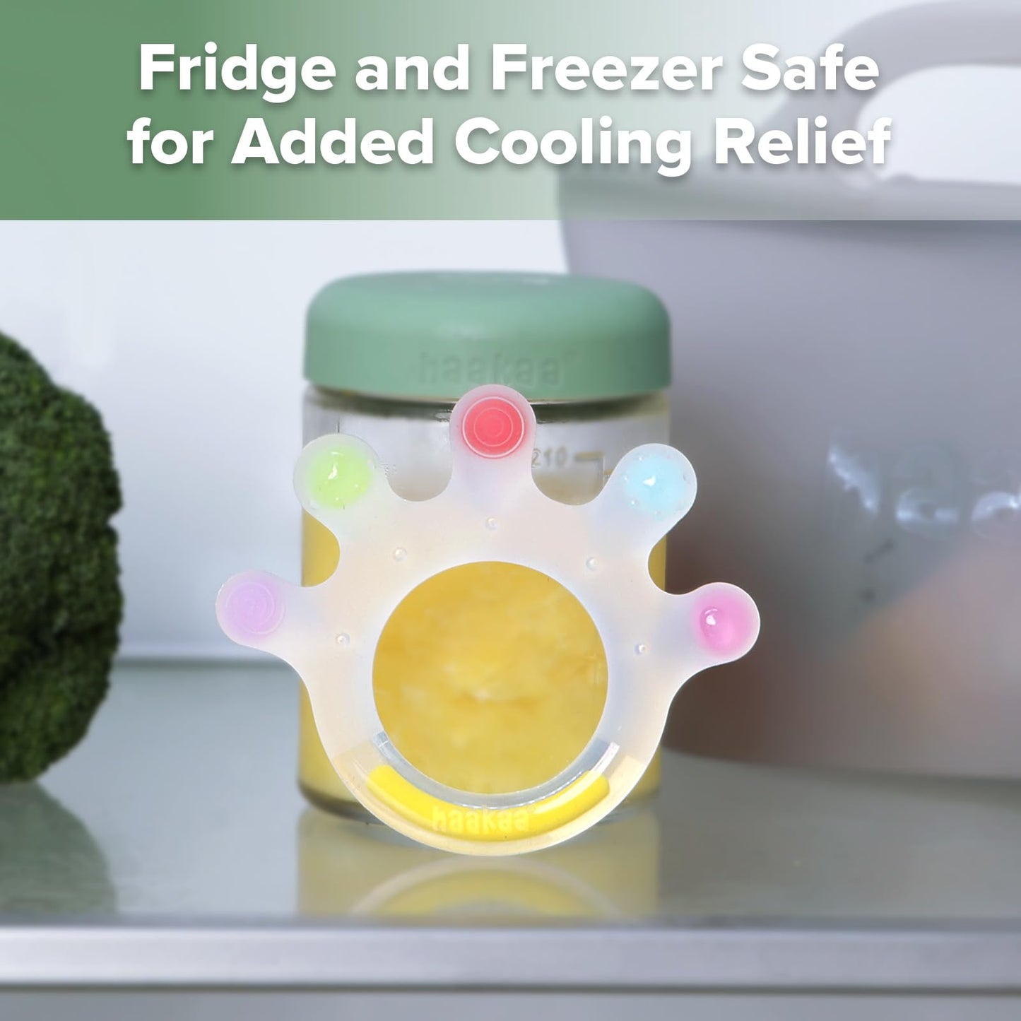 Haakaa Dinky Digits Palm Teether, Baby Teething Toys, Food Grade Silicone Teethers for Babies 0-6 Months/6-12 Months, BPA Free Teething Relief Baby Chew Toys