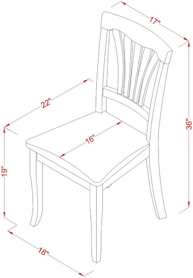 East West Furniture AVC-SBR-LC Avon Dining Chairs