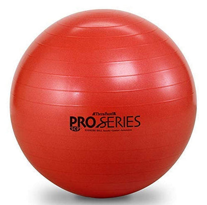 THERABAND Exercise Ball, Stability Ball with 55 cm Diameter for Athletes 5'1" to 5'6" Tall, Standard Fitness Ball for Posture, Balance, Yoga, Pilates, Core, & Rehab, Red