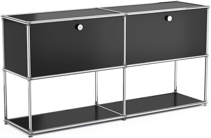 Modern Storage Cabinet Black F Versatile Free-Standing Organizer
