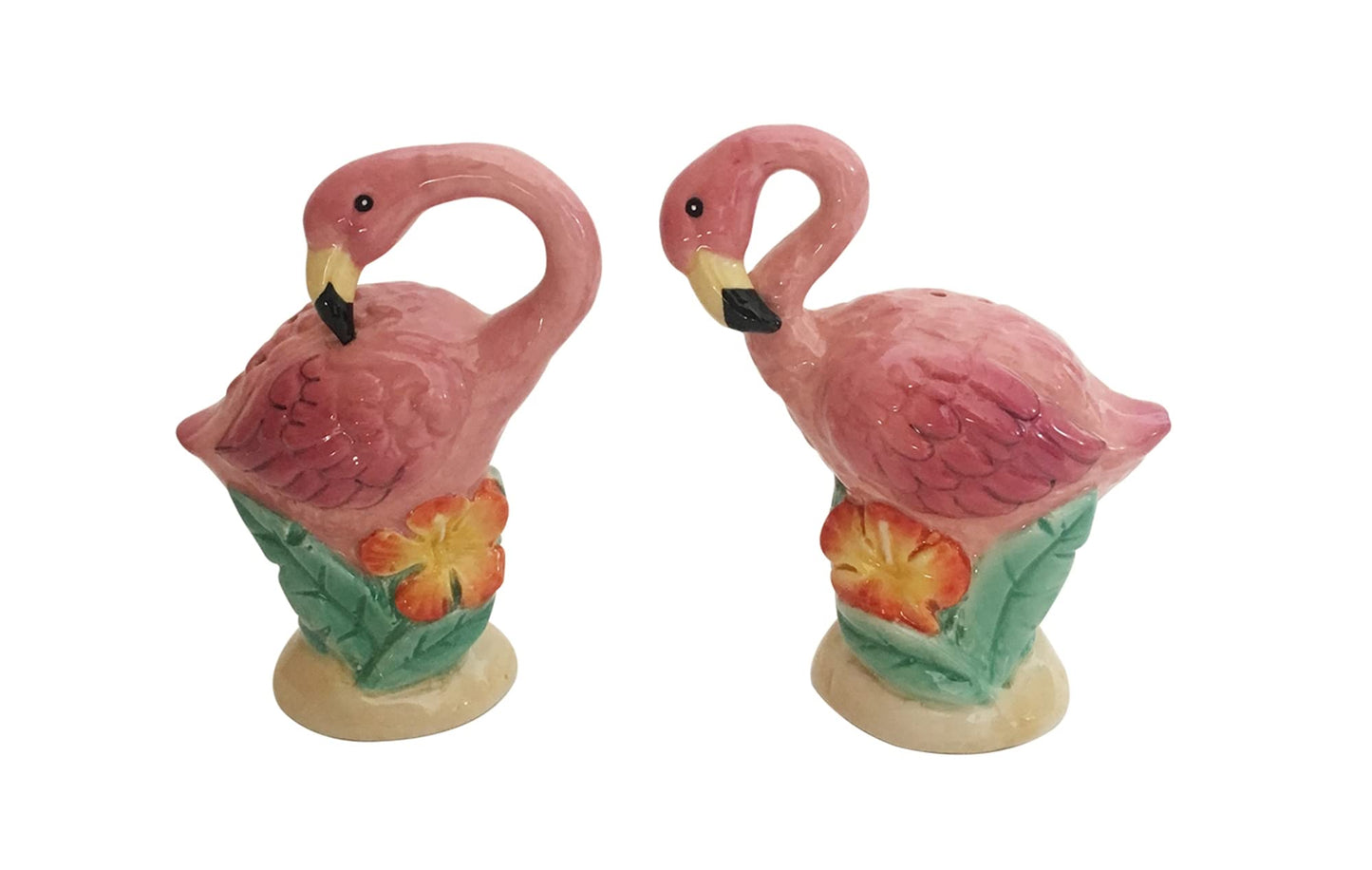 Blue Sky Ceramic Summer Fun Flamingo Salt and Pepper Set, 4.25-inch Height, Set of 2