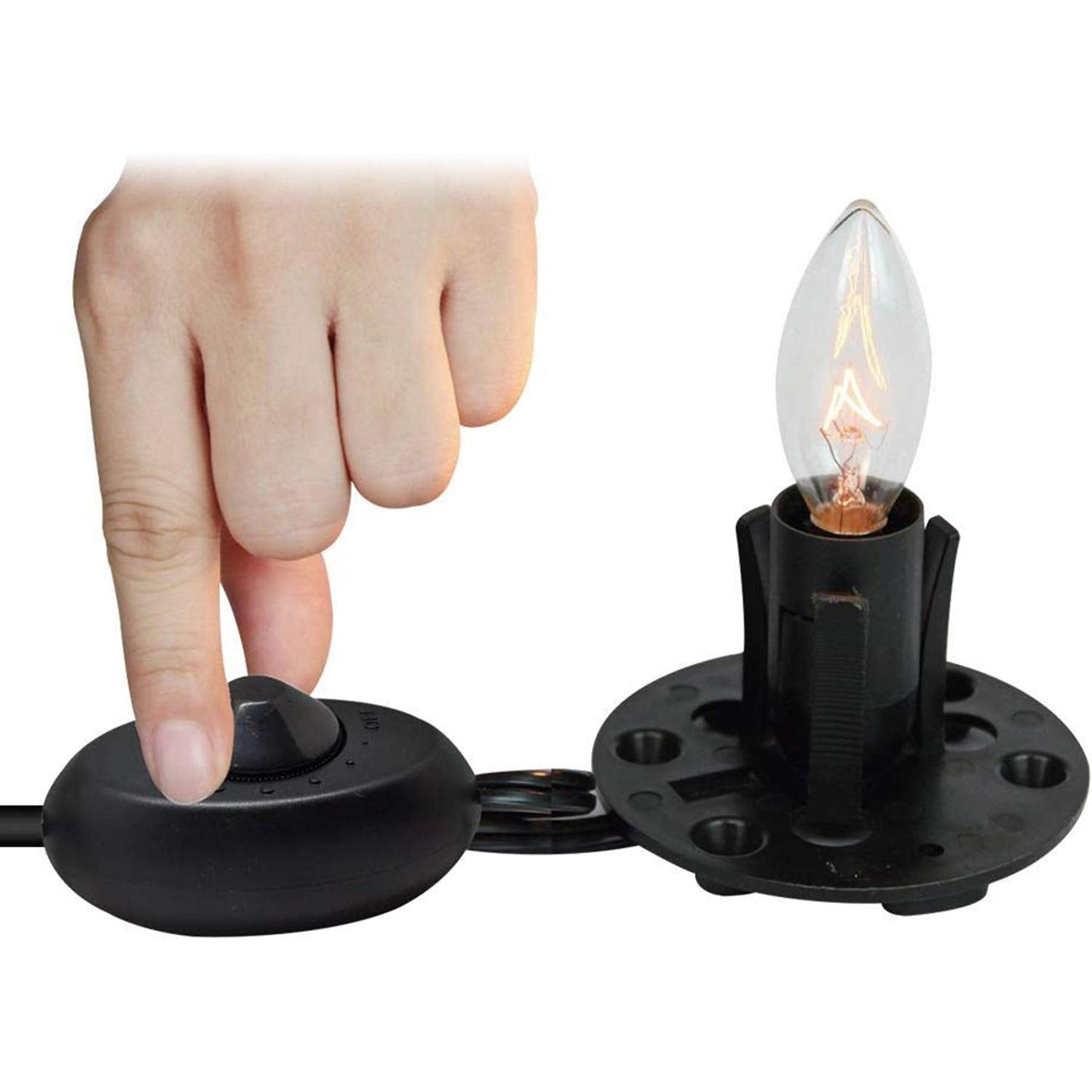 Himalayan Glow Himalayan Salt Lamp Cord Replacement with Dimmer Switch (2-Pack) and E12 Halogen Salt Lamp Bulbs(4-Pack), 6 Feet Long with Base Assembly