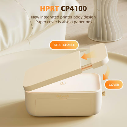 HPRT CP4100 Photo Printer - Plus 4x6 Bluetooth Instant Picture Printer with 20 Sheets & Ribbon - Wi-Fi, Premium Dye Sublimation - 300 DPI Display Resolution - Editing App for Fun, Creative Photos