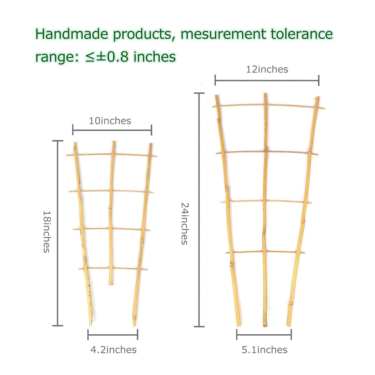Cambaverd Trellis for Climbing Plants Indoor Outdoor, Natural Bamboo Trellis 24 Inch, 3 Pack Garden Trellis for Potted Plants, Ivy, Monstera, Houseplants
