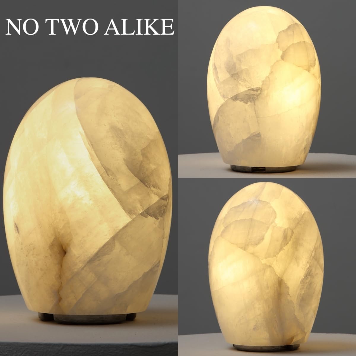 Artsolute Natural Calcite Stone Lamp – 15lbs Solid Crystal (7KG), Handcrafted One-of-a-Kind Table Lamp, Warm Dimmable Glow, Unique Home Decor & Gift