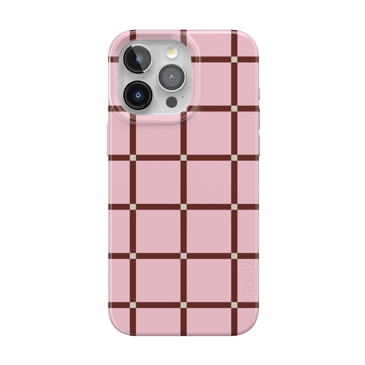 Casely iPhone 15 Pro Case | Fit Check | Neutral Checkerboard | Compatible with MagSafe | Classic Ultra Slim Design