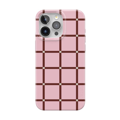 Casely iPhone 15 Pro Case | Fit Check | Neutral Checkerboard | Compatible with MagSafe | Classic Ultra Slim Design