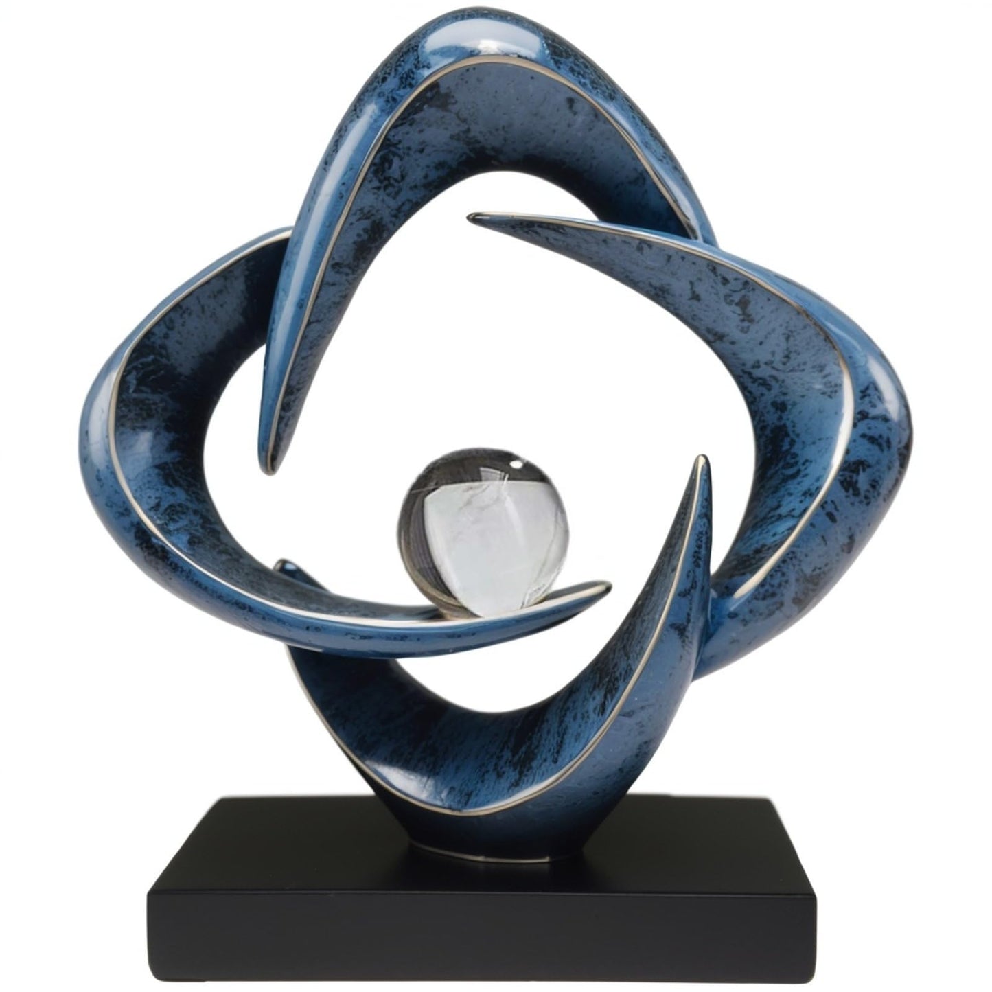 LuckySunDecorQZ Abstract Sculpture Art Home Decor Accents Modern Decorative Objects for Living Room Shelf Coffee Table TV Stand Cabinet Office Decor Accents (Blue)