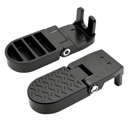 Heran Aluminum Alloy Folding Bike Rear Pedals, 2Pcs, Black, Rear, Compatible with 15mm U-Slot Axle Bikes