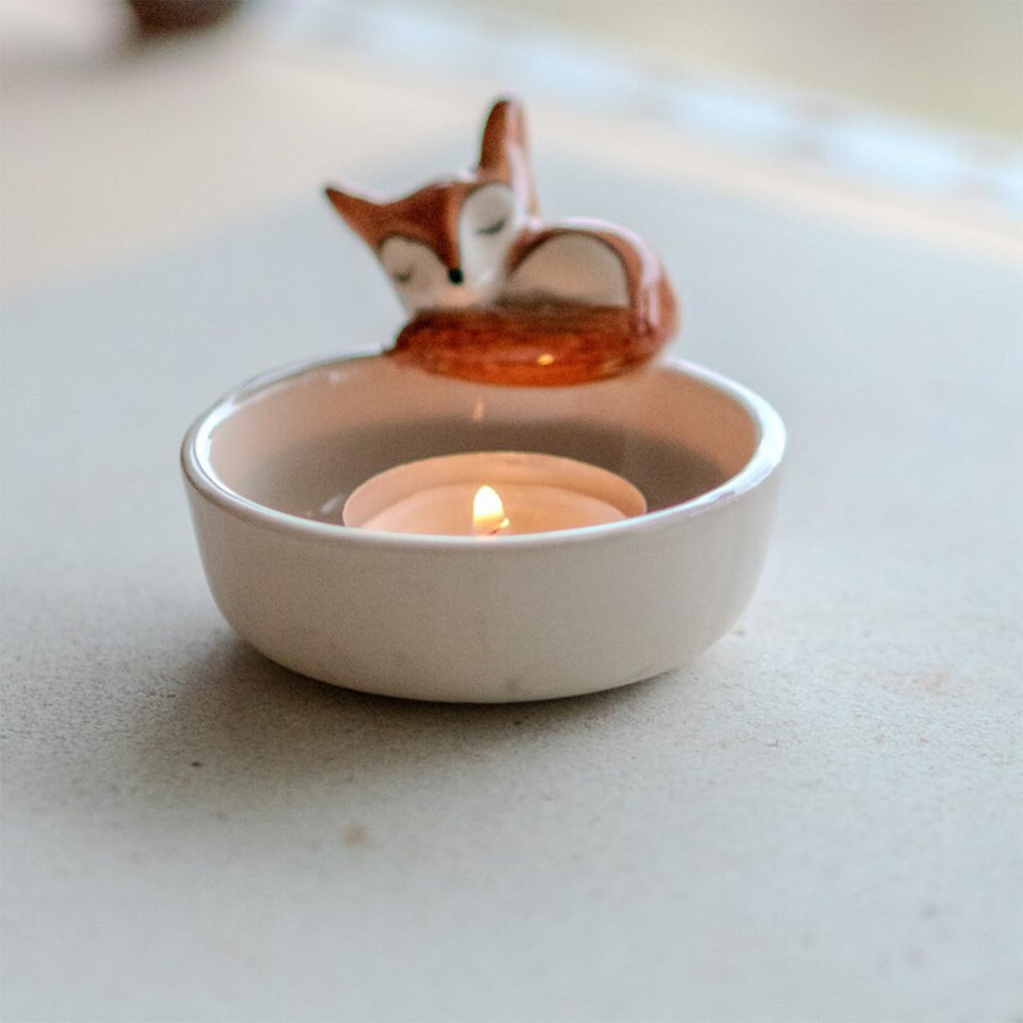 COMZPLIFE Resin Fox Tealight Candle Holder for Home Decor, Dining Table, Living Room, Coffee, Table Centerpiece(2Pcs)